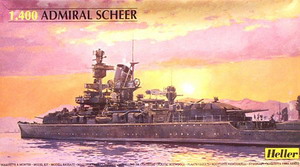 เรือประจัญบานเยอรมัน Admiral scheer ขนาด 1/400 ของ Heller