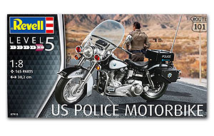 US Police Motorbike ขนาด 1/8 ของ Revell