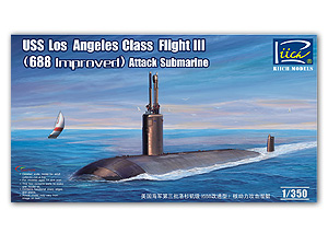 USS Los Angeles Class Flight III (688 Improved) Attack submarine Ҵ 1/350 ͧ Riich Model