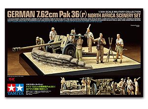 German 7.62cm Anti-Tank Gun PAK36(r) North African Diorama Set  Ҵ 1/35 ͧ Tamiya