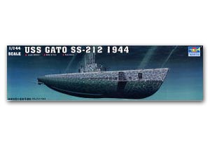 เรือดำน้ำอเมริกัน Sub-USS Gato SS-212 1944 ขนาด 1/144 ของ Trumpeter 