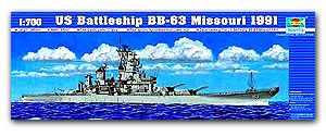 ͻШѭҹʫ USS.Missouri 1991 BB-63 Ҵ 1/700 ͧ Trumpeter (Full Hull շͧ)