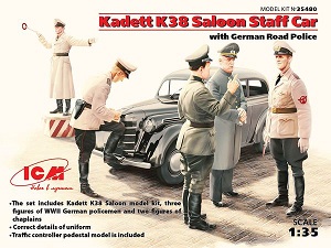 Kadett K38 Saloon Staff Car with German Road Police Ҵ 1/35 ͧ ICM 