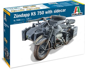  ZUNDAPP KS 750 with Sidecar ขนาด 1/9 ของ italeri