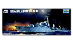 HMS Zulu Destroyer 1941 ขนาด 1/350 ของ Trumpeter