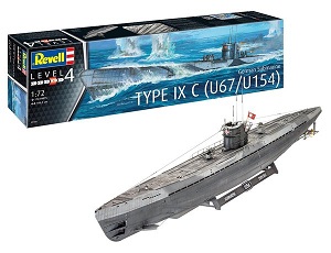 German Submarine Type IX C (U67/U154) ขนาด 1/72 ของ Revell dbex