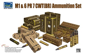 M1 & and 6 PR 7 CWT(BR) Ammunition Set ขนาด 1/35 ของ Riich Model