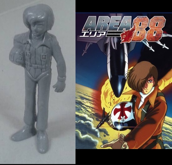 หุ่นจำลอง หรือ Figure ของ คาซามะ ชิน Kazama Shin พระเอกจากเรื่องแอเรีย 88 Area 88 สูง 7.2 ซม.ขนาด 1/24 ของพญานาค