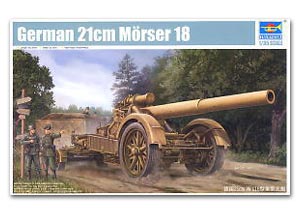 German 21cm. Morser 18 Heavy Artillery ขนาด 1/35 ของ Trumpeter 